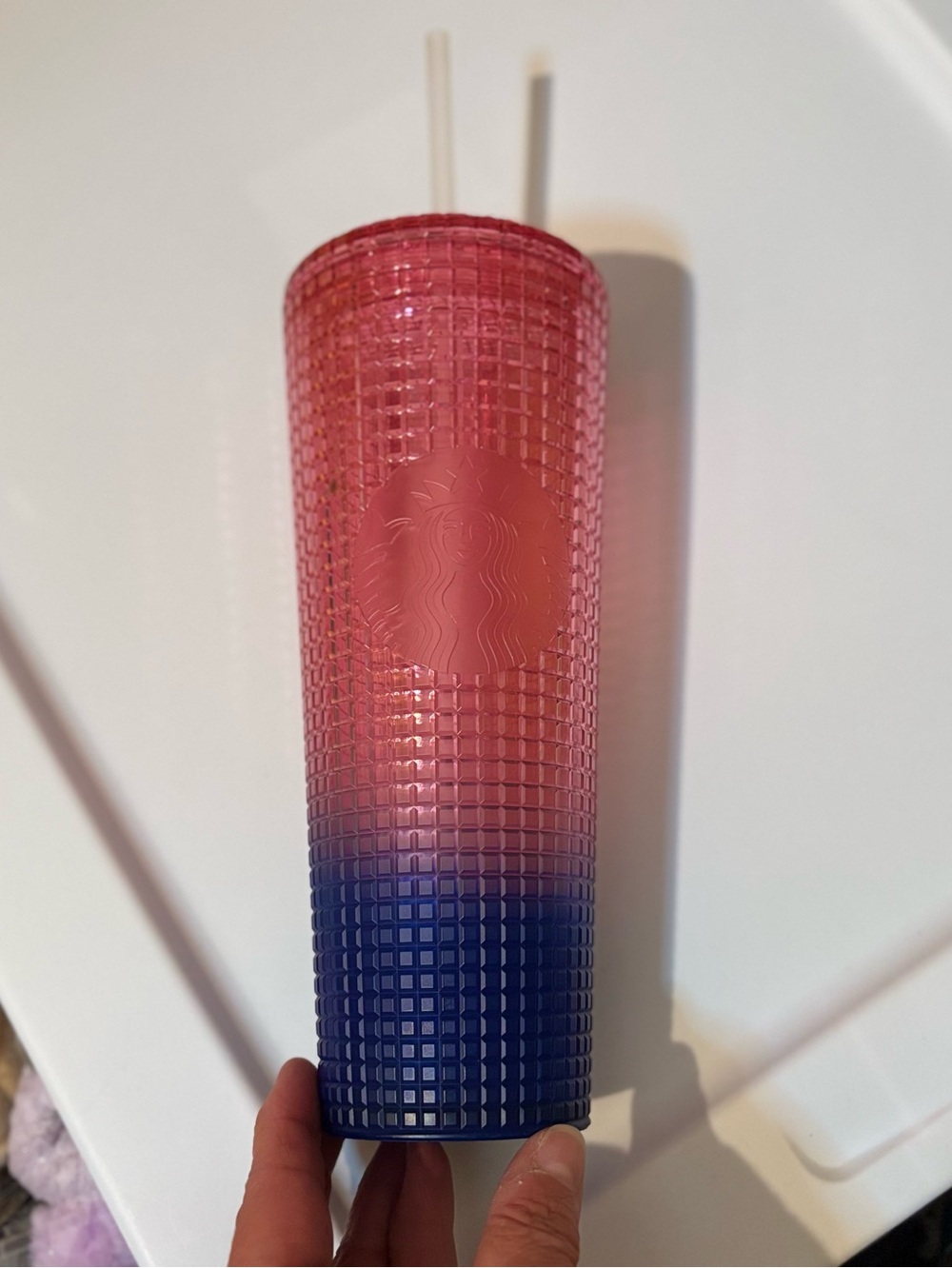 Starbucks 24 oz Venti Grid Tumbler Summer 2022 Watermelon Pink